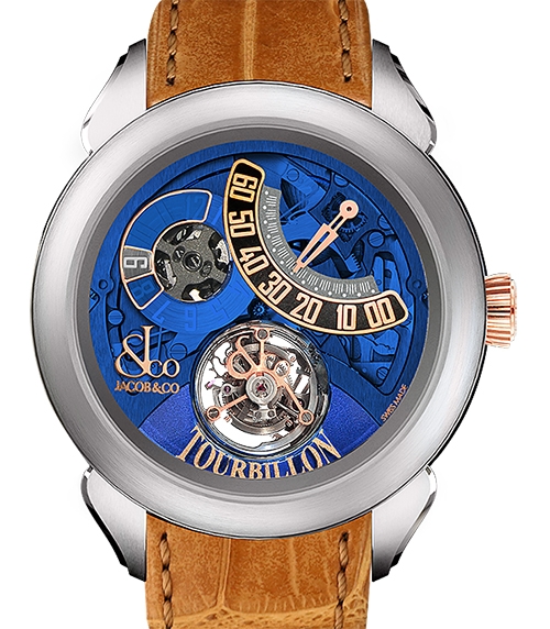 Review Jacob & Co Replica PALATIAL FLYING TOURBILLON RANGE JUMPING HOURS PT520.24.NS.QB.A watch - Click Image to Close